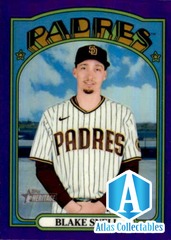 2021 Topps Heritage HN #669 Blake Snell Chrome Purple Refractor SD Padres
